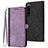 Custodia Portafoglio In Pelle Cover con Supporto YX1 per Sony Xperia 1 IV Viola