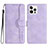 Custodia Portafoglio In Pelle Cover con Supporto YX2 per Apple iPhone 14 Pro Max Lavanda