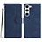 Custodia Portafoglio In Pelle Cover con Supporto YX2 per Samsung Galaxy S22 5G Blu