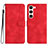 Custodia Portafoglio In Pelle Cover con Supporto YX2 per Samsung Galaxy S22 5G Rosso