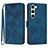 Custodia Portafoglio In Pelle Cover con Supporto YX3 per Samsung Galaxy S22 5G Blu