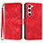 Custodia Portafoglio In Pelle Cover con Supporto YX3 per Samsung Galaxy S22 5G Rosso