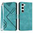 Custodia Portafoglio In Pelle Cover con Supporto YX3 per Samsung Galaxy S22 Plus 5G Verde