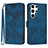 Custodia Portafoglio In Pelle Cover con Supporto YX3 per Samsung Galaxy S22 Ultra 5G Blu