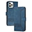 Custodia Portafoglio In Pelle Cover con Supporto YX4 per Apple iPhone 13 Pro Blu