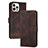 Custodia Portafoglio In Pelle Cover con Supporto YX4 per Apple iPhone 13 Pro Marrone