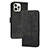 Custodia Portafoglio In Pelle Cover con Supporto YX4 per Apple iPhone 13 Pro Nero