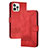 Custodia Portafoglio In Pelle Cover con Supporto YX4 per Apple iPhone 13 Pro Rosso