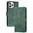 Custodia Portafoglio In Pelle Cover con Supporto YX4 per Apple iPhone 13 Pro Verde