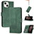 Custodia Portafoglio In Pelle Cover con Supporto YX4 per Apple iPhone 13 Verde