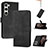 Custodia Portafoglio In Pelle Cover con Supporto YX4 per Samsung Galaxy S23 5G Nero