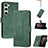 Custodia Portafoglio In Pelle Cover con Supporto YX4 per Samsung Galaxy S23 5G Verde