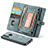 Custodia Portafoglio In Pelle Cover con Supporto Z02 per Huawei P30 Lite New Edition Ciano