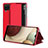 Custodia Portafoglio In Pelle Cover con Supporto ZL2 per Samsung Galaxy A12 Nacho Rosso