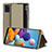Custodia Portafoglio In Pelle Cover con Supporto ZL2 per Samsung Galaxy A21s Oro