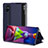 Custodia Portafoglio In Pelle Cover con Supporto ZL2 per Samsung Galaxy M51 Blu