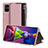 Custodia Portafoglio In Pelle Cover con Supporto ZL2 per Samsung Galaxy M51 Oro Rosa