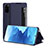 Custodia Portafoglio In Pelle Cover con Supporto ZL2 per Samsung Galaxy S20 5G Blu