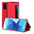 Custodia Portafoglio In Pelle Cover con Supporto ZL2 per Samsung Galaxy S20 5G Rosso