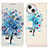 Custodia Portafoglio In Pelle Fantasia Modello Cover con Supporto A07 per Apple iPhone 13 Blu