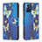 Custodia Portafoglio In Pelle Fantasia Modello Cover con Supporto B01F per Motorola Moto G Power (2022) Blu