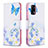 Custodia Portafoglio In Pelle Fantasia Modello Cover con Supporto B01F per Oppo A74 4G Blu