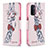 Custodia Portafoglio In Pelle Fantasia Modello Cover con Supporto B01F per Oppo A74 5G Rosa