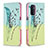 Custodia Portafoglio In Pelle Fantasia Modello Cover con Supporto B01F per Oppo A74 5G Verde Pastello