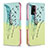 Custodia Portafoglio In Pelle Fantasia Modello Cover con Supporto B01F per Oppo A95 4G Verde Pastello