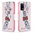 Custodia Portafoglio In Pelle Fantasia Modello Cover con Supporto B01F per Oppo Reno5 F Rosa