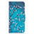 Custodia Portafoglio In Pelle Fantasia Modello Cover con Supporto B01F per Samsung Galaxy M10 Ciano