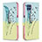 Custodia Portafoglio In Pelle Fantasia Modello Cover con Supporto B01F per Samsung Galaxy M32 4G Verde Pastello