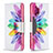 Custodia Portafoglio In Pelle Fantasia Modello Cover con Supporto B01F per Samsung Galaxy M32 5G Multicolore