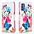 Custodia Portafoglio In Pelle Fantasia Modello Cover con Supporto B01F per Samsung Galaxy M52 5G Colorato