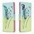 Custodia Portafoglio In Pelle Fantasia Modello Cover con Supporto B01F per Samsung Galaxy Note 10 Plus 5G Verde Pastello