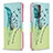 Custodia Portafoglio In Pelle Fantasia Modello Cover con Supporto B01F per Samsung Galaxy Note 20 Ultra 5G Verde Pastello