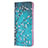 Custodia Portafoglio In Pelle Fantasia Modello Cover con Supporto B01F per Samsung Galaxy S21 Ultra 5G Ciano