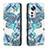 Custodia Portafoglio In Pelle Fantasia Modello Cover con Supporto B01F per Xiaomi Mi 12 Pro 5G Cielo Blu