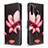 Custodia Portafoglio In Pelle Fantasia Modello Cover con Supporto B03F per Samsung Galaxy A21 Rosso