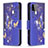 Custodia Portafoglio In Pelle Fantasia Modello Cover con Supporto B03F per Samsung Galaxy A22 5G Blu Notte