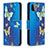 Custodia Portafoglio In Pelle Fantasia Modello Cover con Supporto B03F per Samsung Galaxy A22 5G Cielo Blu