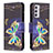 Custodia Portafoglio In Pelle Fantasia Modello Cover con Supporto B03F per Samsung Galaxy A82 5G Nero