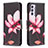 Custodia Portafoglio In Pelle Fantasia Modello Cover con Supporto B03F per Samsung Galaxy A82 5G Rosso