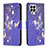 Custodia Portafoglio In Pelle Fantasia Modello Cover con Supporto B03F per Samsung Galaxy M33 5G Blu Notte