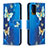 Custodia Portafoglio In Pelle Fantasia Modello Cover con Supporto B03F per Samsung Galaxy Note 20 5G Cielo Blu