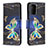 Custodia Portafoglio In Pelle Fantasia Modello Cover con Supporto B03F per Samsung Galaxy Note 20 5G Nero