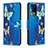 Custodia Portafoglio In Pelle Fantasia Modello Cover con Supporto B03F per Samsung Galaxy Note 20 Ultra 5G Cielo Blu