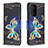 Custodia Portafoglio In Pelle Fantasia Modello Cover con Supporto B03F per Samsung Galaxy Note 20 Ultra 5G Nero