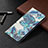 Custodia Portafoglio In Pelle Fantasia Modello Cover con Supporto B03F per Samsung Galaxy S21 Ultra 5G Blu