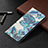 Custodia Portafoglio In Pelle Fantasia Modello Cover con Supporto B03F per Samsung Galaxy S22 Ultra 5G Blu